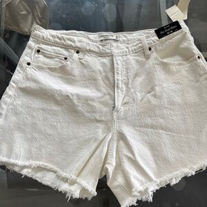Abercrombie & Fitch High Rise Curve Love Dad Short White Size 16